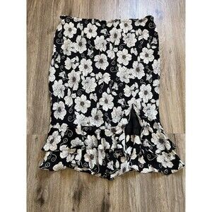 Hillard and Hanson Silky floral skirt SIZE Large